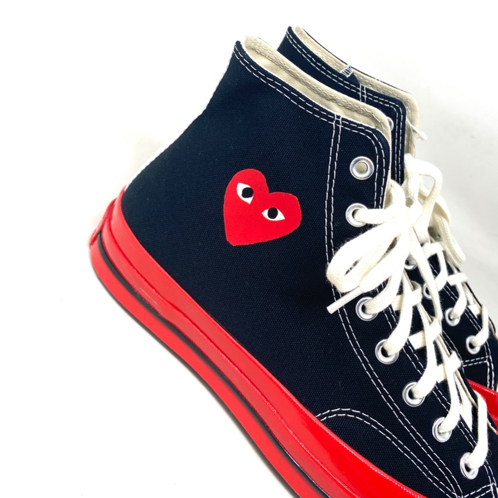 Converse Chuck 70 Comme Garcons PLAY Sneakers Women's Shoes Canvas Black A01793C - Picture 5 of 11